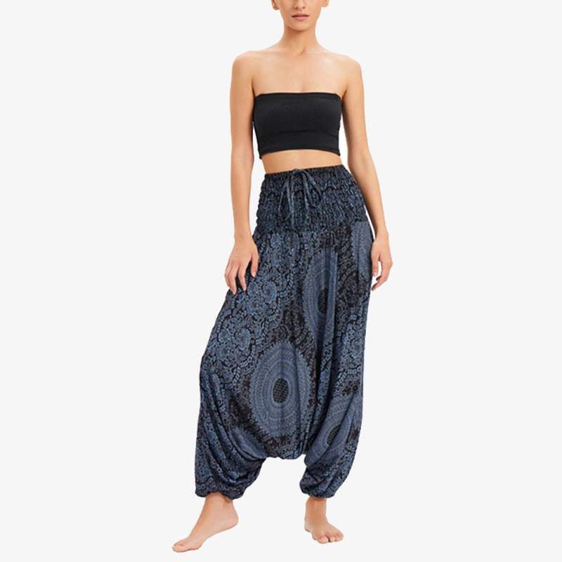 Buddha Stones Two Style Wear Round Geometric Loose Casual Harem Trousers Jumpsuit Women's Yoga Pants - image 17