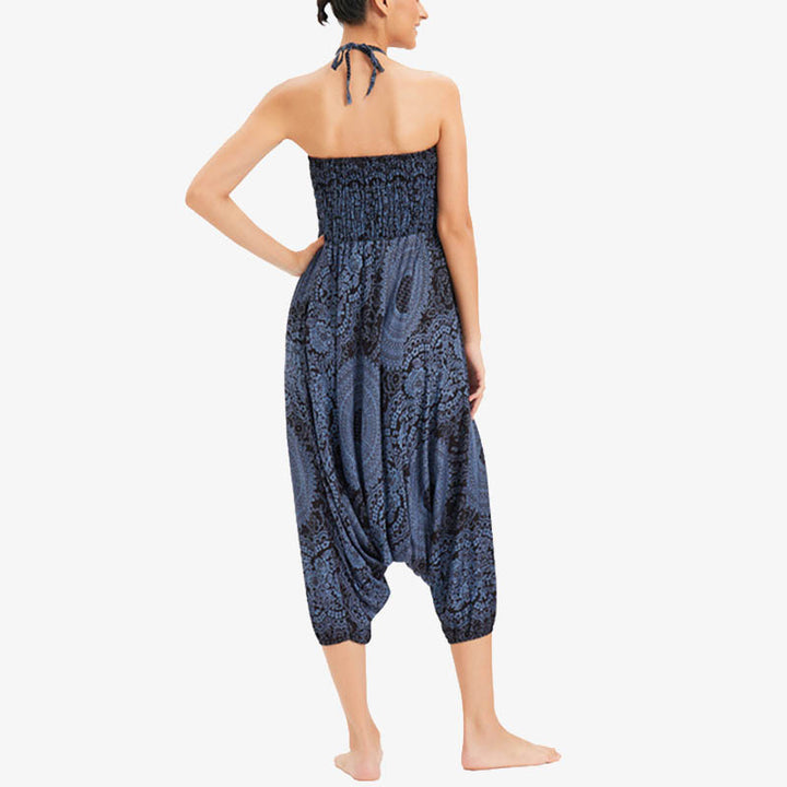 Buddha Stones Two Style Wear Round Geometric Loose Casual Harem Trousers Jumpsuit Women's Yoga Pants