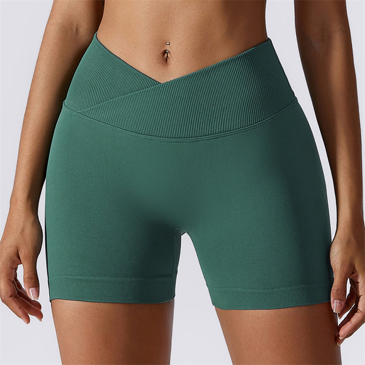 Buddha Stones Women Seamless High Elasticity Sports Fitness High Waist Yoga Workout Shorts