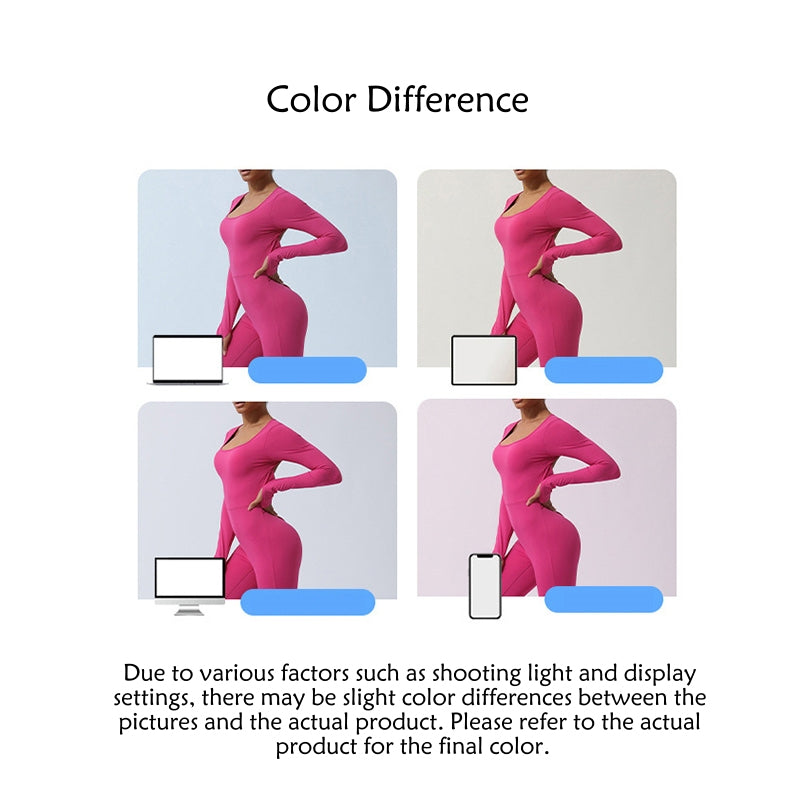 Buddha Stones Women Long Sleeve Backless Jumpsuit Sports Fitness Yoga Bodysuit - image 11