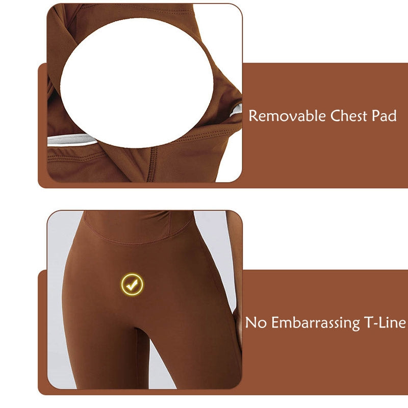 Buddha Stones Women Workout Crisscross Sleeveless Flare Jumpsuit Sports Fitness Yoga Bodysuit - image 7