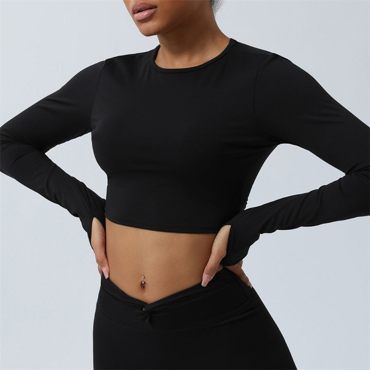 Buddha Stones Women Workout Long Sleeve Crisscross Backless Top Tee Leggings Sports Fitness Yoga Outfit