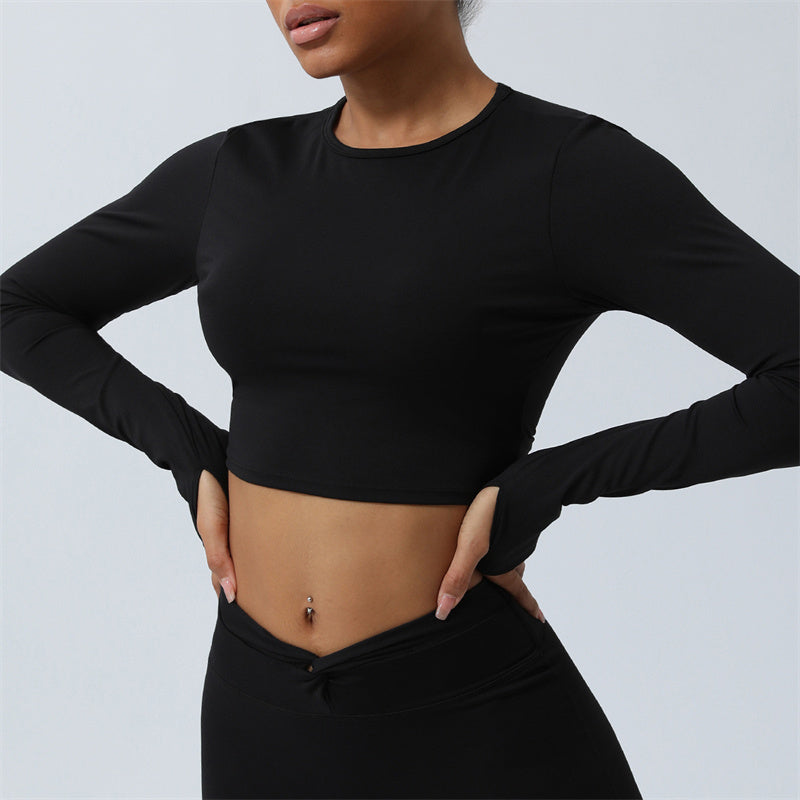 Buddha Stones Women Workout Long Sleeve Crisscross Backless Top Tee Leggings Sports Fitness Yoga Outfit - Top - Black - US8-10，UK/AU12-14，EU40-42 (XL) - image 26