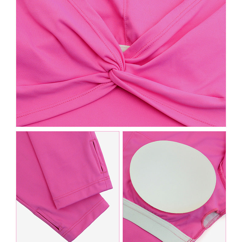 Buddha Stones Women Workout Long Sleeve Crisscross Backless Top Tee Leggings Sports Fitness Yoga Outfit - image 21