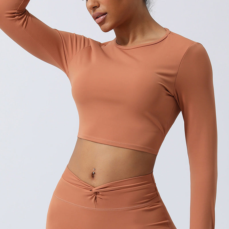 Buddha Stones Women Workout Long Sleeve Crisscross Backless Top Tee Leggings Sports Fitness Yoga Outfit - image 16