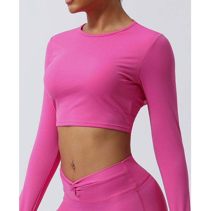 Buddha Stones Women Workout Long Sleeve Crisscross Backless Top Tee Leggings Sports Fitness Yoga Outfit - image 20