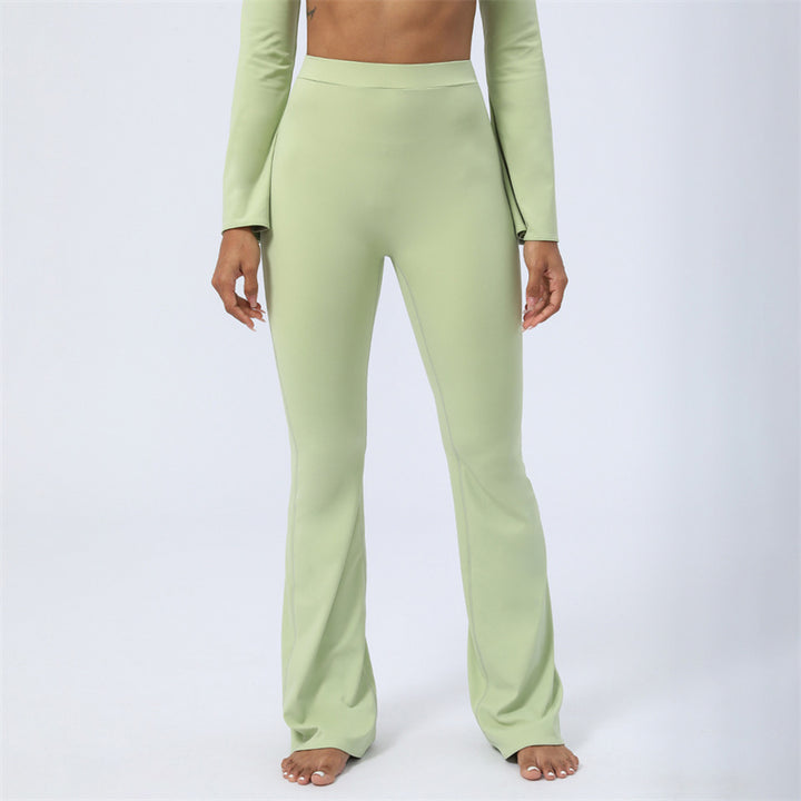 Buddha Stones Long Sleeve Backless Strap Top Bra Flare Pants Fitness Yoga Outfit - image 2