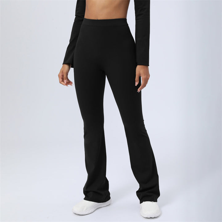 Buddha Stones Long Sleeve Backless Strap Top Bra Flare Pants Fitness Yoga Outfit - Black - Pants - US8-10，UK/AU12-14，EU40-42 (XL)  - image 43