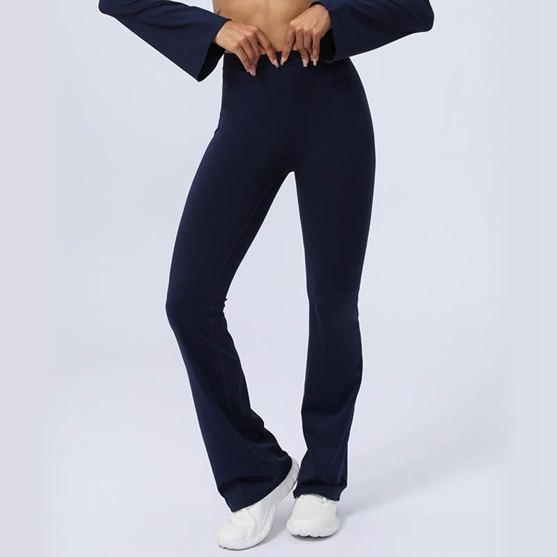 Buddha Stones Long Sleeve Backless Strap Top Bra Flare Pants Fitness Yoga Outfit - image 29