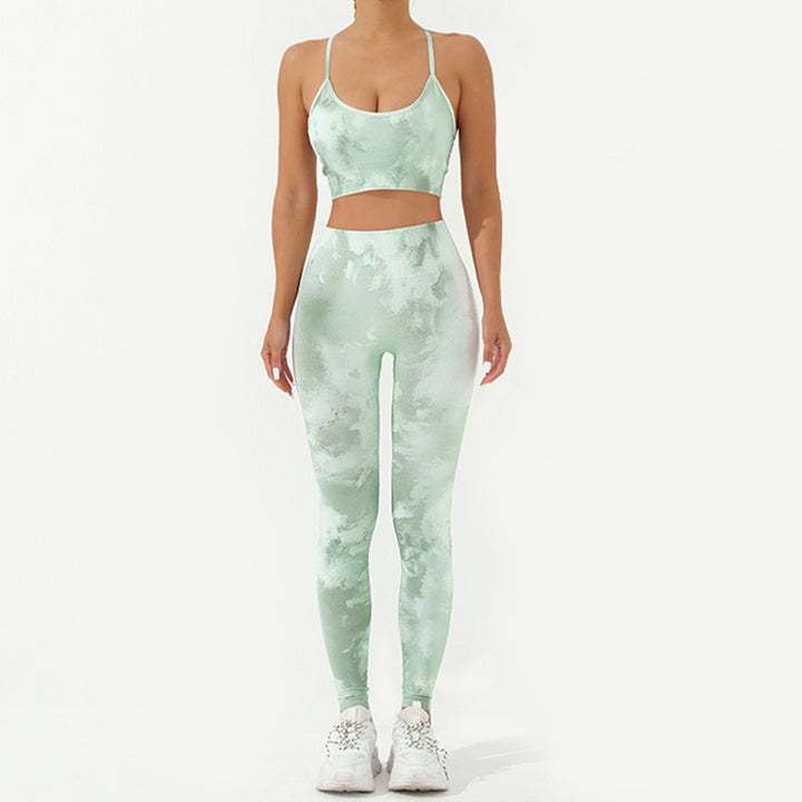 Buddha Stones 2Pcs Camo Print Backless Criss-Cross Strap Top Bra Shorts Leggings Pants Fitness Yoga Outfit Set - Green - 2Pcs(Top&Pants) - US8-10，UK/AU12-14，EU40-42 (L) - image 21
