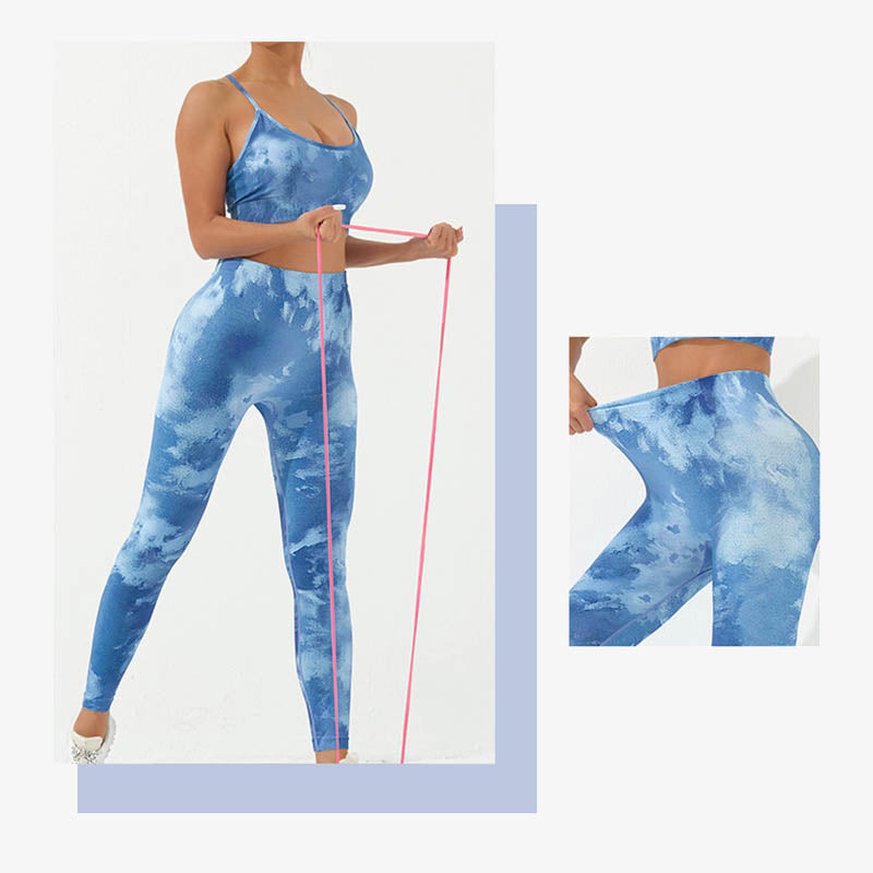 Buddha Stones 2Pcs Camo Print Backless Criss-Cross Strap Top Bra Shorts Leggings Pants Fitness Yoga Outfit Set - image 19