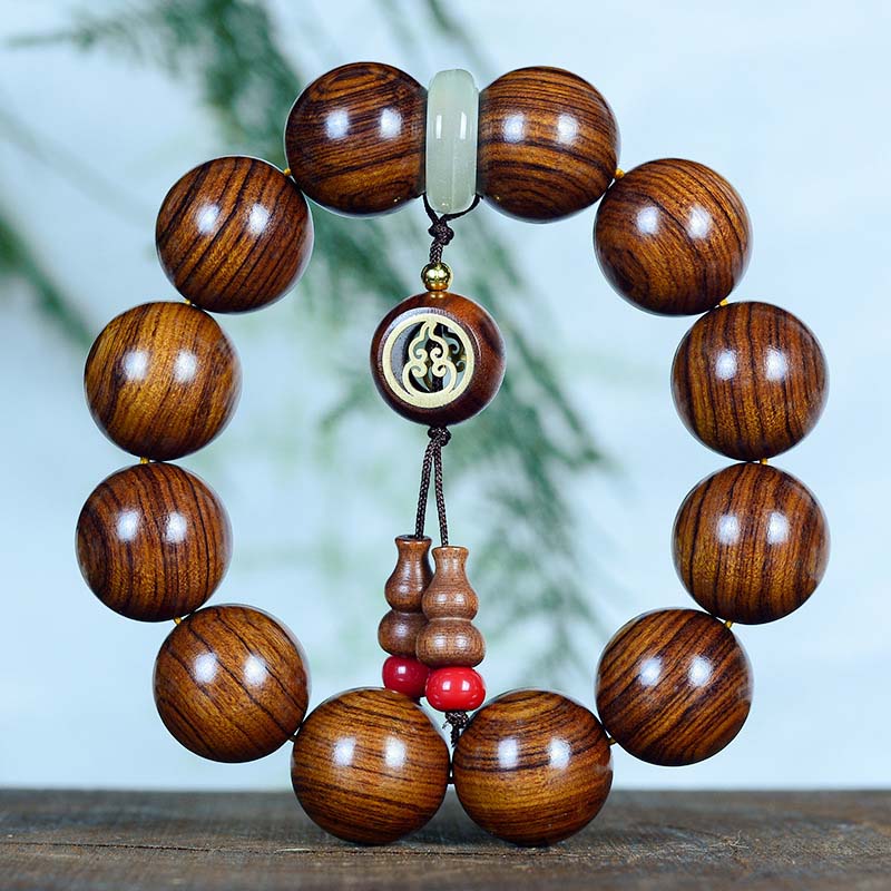 Buddha Stones Rosewood Warmth Calm Gourd Charm Bracelet - Rosewood(Wrist Circumference 16-20cm) - image 0