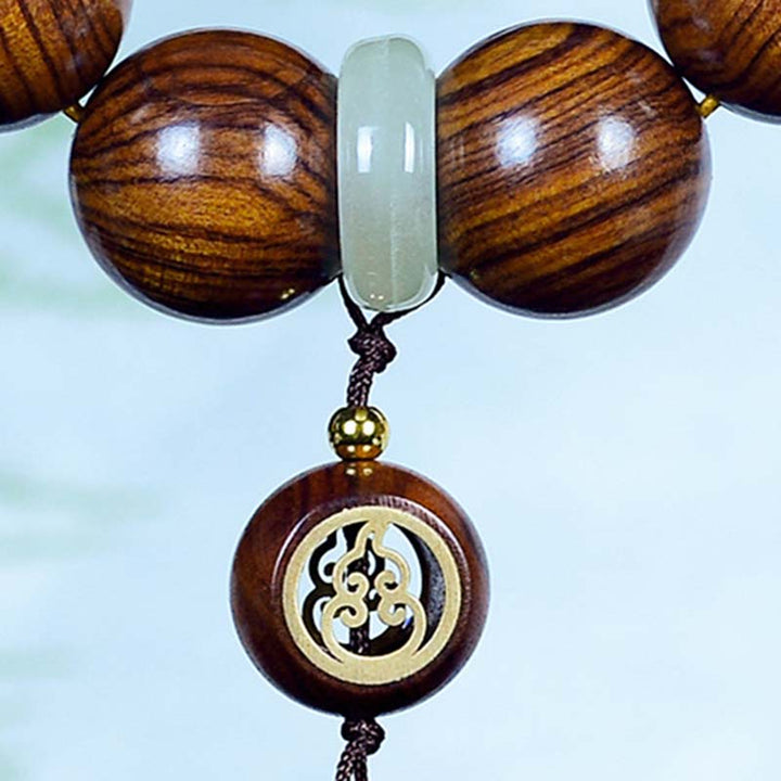 Buddha Stones Rosewood Warmth Calm Gourd Charm Bracelet - image 5