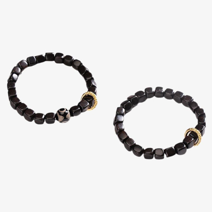 Buddha Stones Tibetan Ebony Wood Dzi Bead Balance Calm Bracelet - image 13