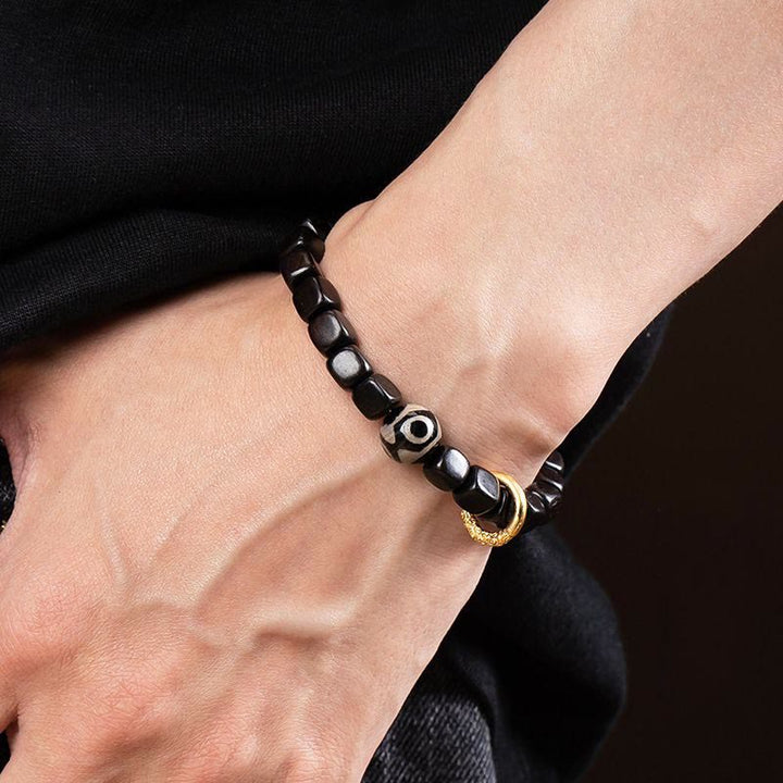 Buddha Stones Tibetan Ebony Wood Dzi Bead Balance Calm Bracelet - image 6