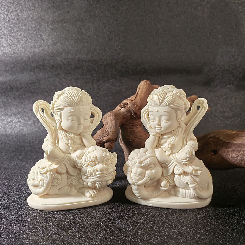 Buddha Stones Mini Ivory Fruit Tathagata Buddha Lotus Kwan Yin Avalokitesvara Manjusri Samantabhadra Serenity Desk Decoration - image 27