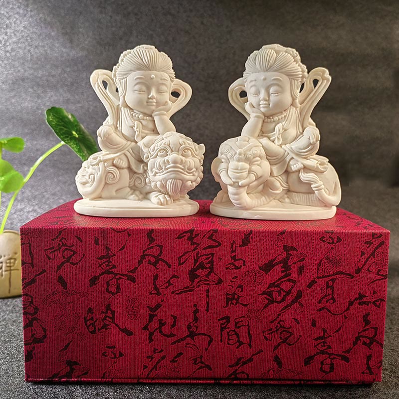 Buddha Stones Mini Ivory Fruit Tathagata Buddha Lotus Kwan Yin Avalokitesvara Manjusri Samantabhadra Serenity Desk Decoration - image 28