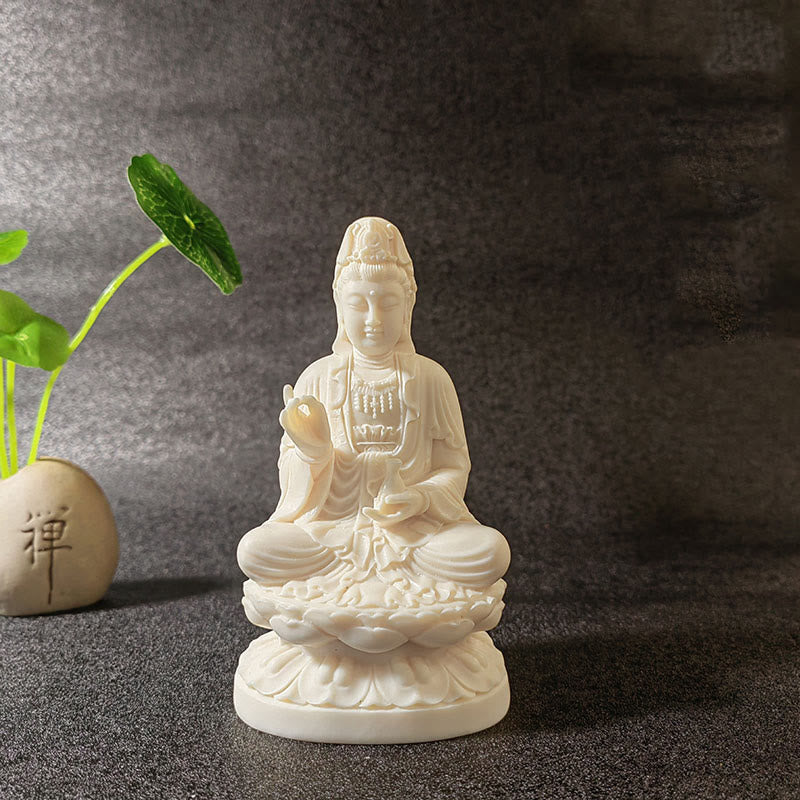Buddha Stones Mini Ivory Fruit Tathagata Buddha Lotus Kwan Yin Avalokitesvara Manjusri Samantabhadra Serenity Desk Decoration - image 13
