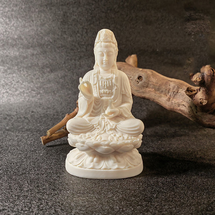 Buddha Stones Mini Ivory Fruit Tathagata Buddha Lotus Kwan Yin Avalokitesvara Manjusri Samantabhadra Serenity Desk Decoration - image 15