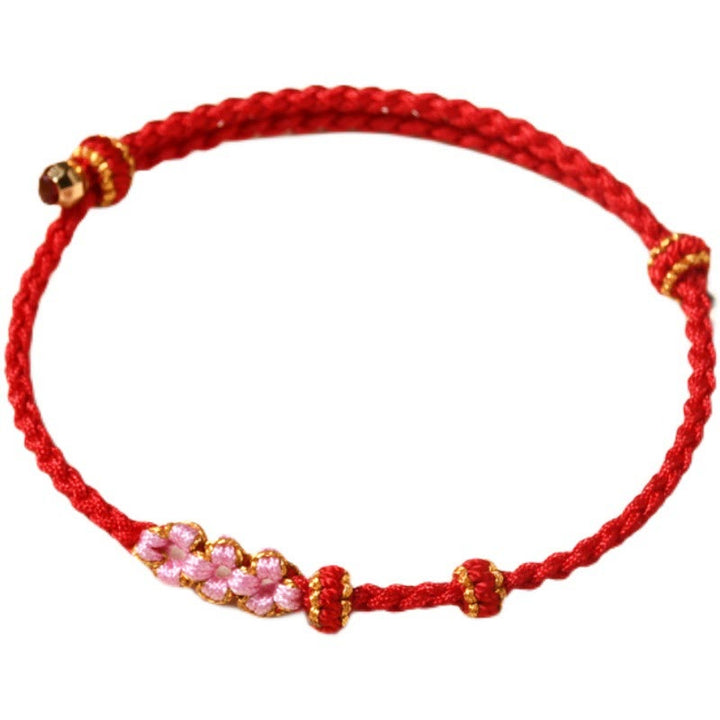 Buddha Stones Handmade Peach Blossom Protection Braided Rope Bracelet - image 16
