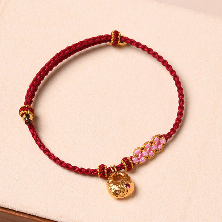 Buddha Stones Handmade Peach Blossom Protection Braided Rope Bracelet - image 8