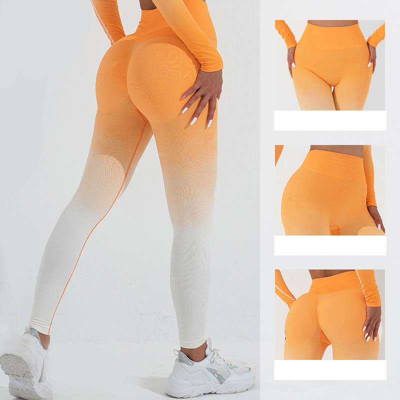 Buddha Stones Gradient Long Sleeve Crop Top Tee Bra Leggings Pants Fitness Yoga Outfit - image 31