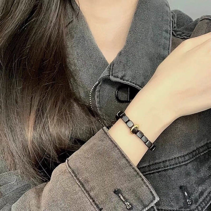 Buddha Stones Tibetan Ebony Wood Square Beads Peace Calm Bracelet - image 7