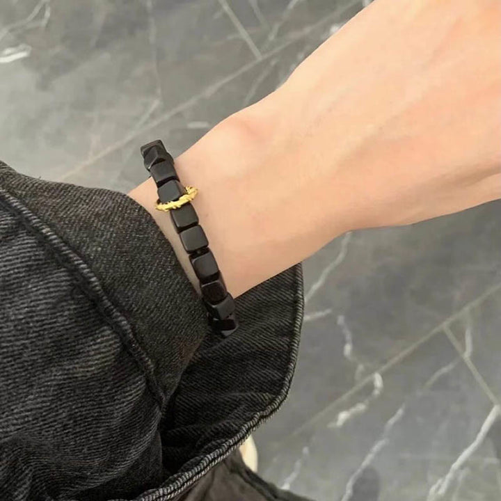 Buddha Stones Tibetan Ebony Wood Square Beads Peace Calm Bracelet - image 8