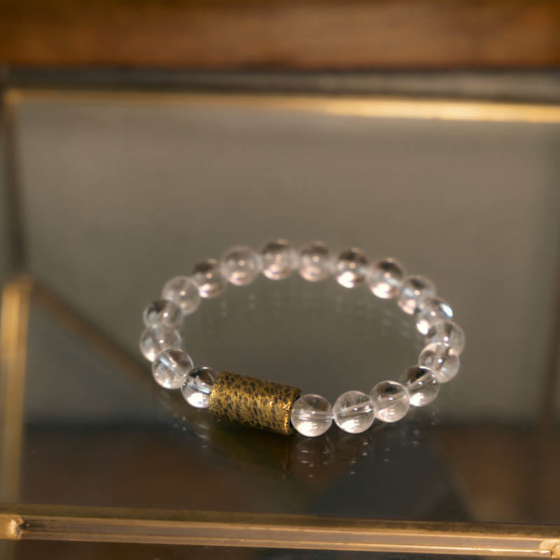 Buddha Stones White Crystal Red Hematoid Quartz Gold Rutilated Quartz Purple Phantom Protection Bracelet - image 3