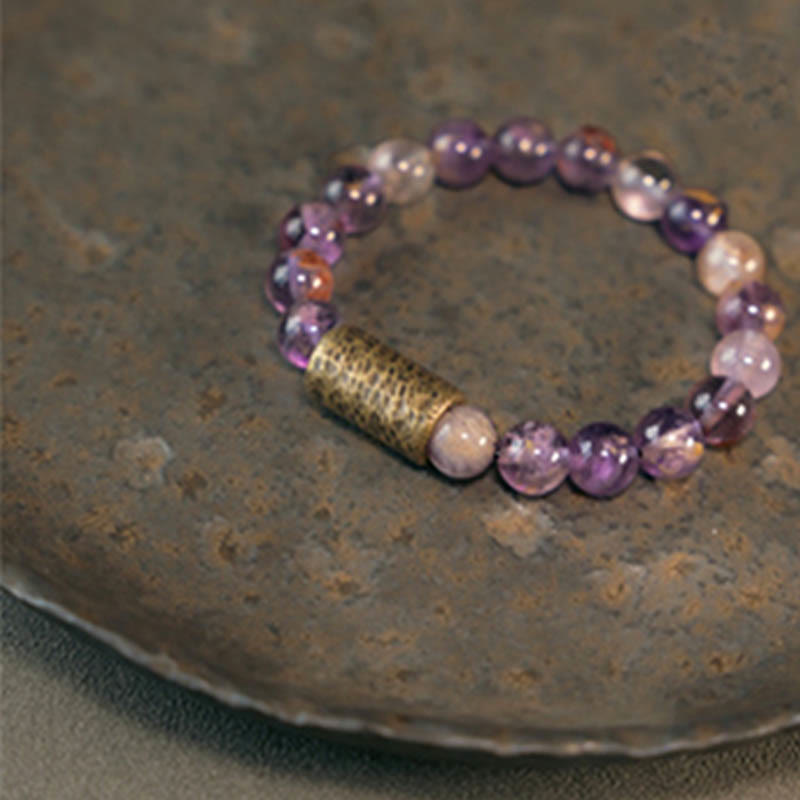 Buddha Stones White Crystal Red Hematoid Quartz Gold Rutilated Quartz Purple Phantom Protection Bracelet - image 25