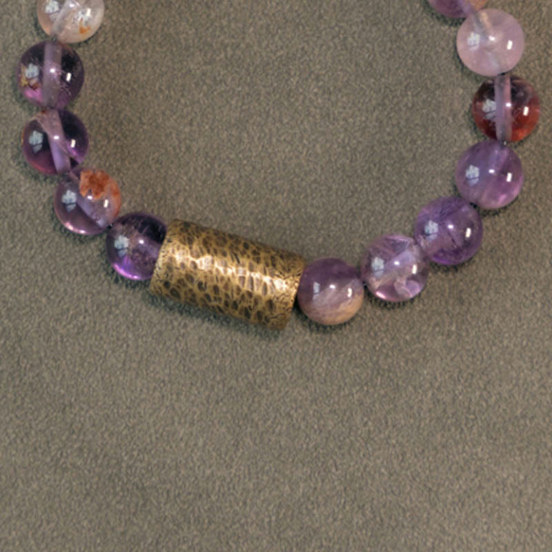 Buddha Stones White Crystal Red Hematoid Quartz Gold Rutilated Quartz Purple Phantom Protection Bracelet - image 26