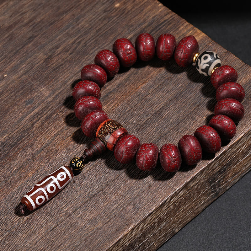 Buddha Stones Tibet Bodhi Seed Dzi Bead Dancing Lion Luck Bracelet Wrist Mala - image 4