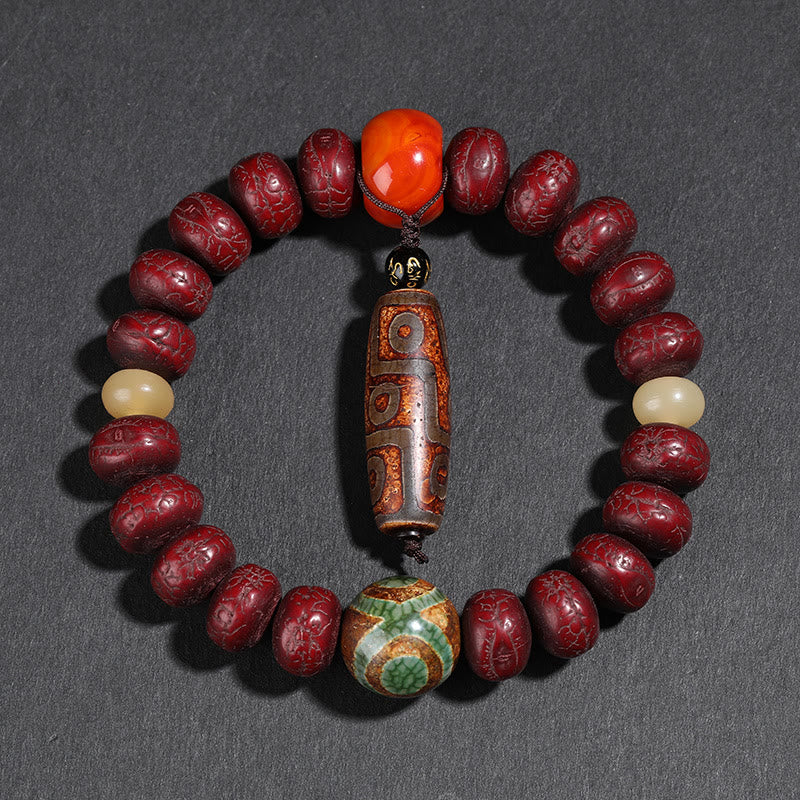 Buddha Stones Tibet Bodhi Seed Dzi Bead Dancing Lion Luck Bracelet Wrist Mala - image 2