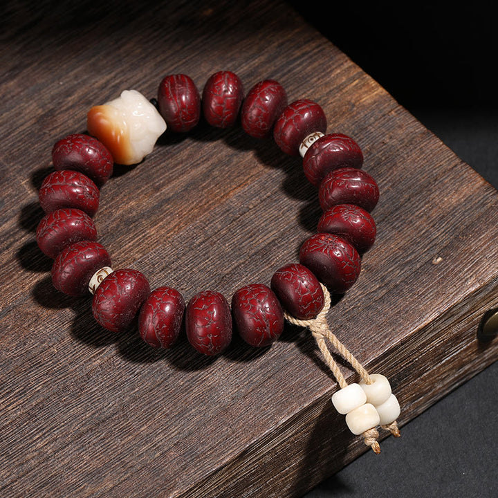 Buddha Stones Tibet Bodhi Seed Dzi Bead Dancing Lion Luck Bracelet Wrist Mala - image 8