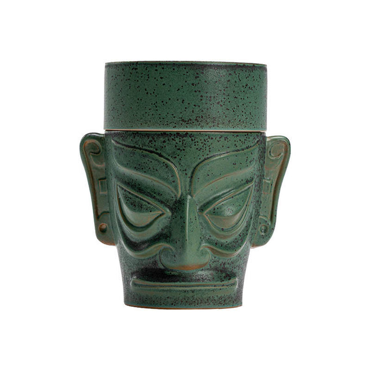 Buddha Stones Bronze Age Relics Sanxingdui Mask Three Star Mound Ceramic Healing Incense Burner - image 12