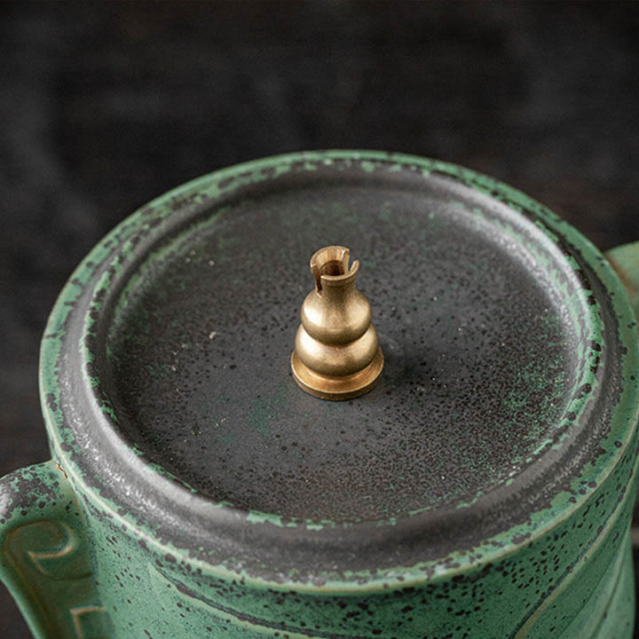 Buddha Stones Bronze Age Relics Sanxingdui Mask Three Star Mound Ceramic Healing Incense Burner - image 10