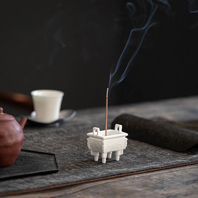 Buddha Stones Prosperous Dragon Double Lion Ears Pattern Healing Ceramic Incense Burner Decoration - image 11