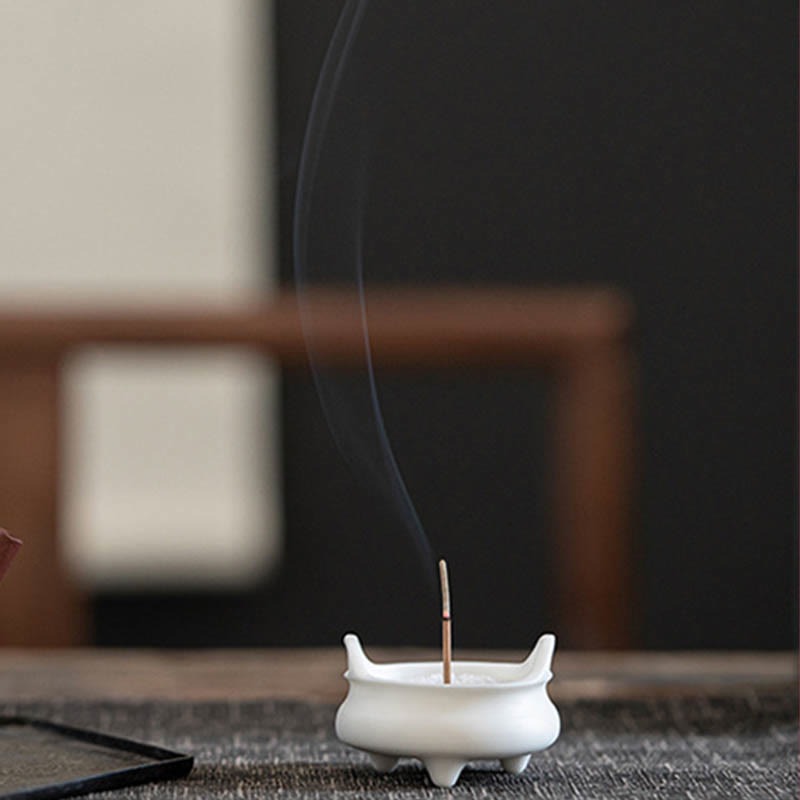 Buddha Stones Prosperous Dragon Double Lion Ears Pattern Healing Ceramic Incense Burner Decoration - image 20