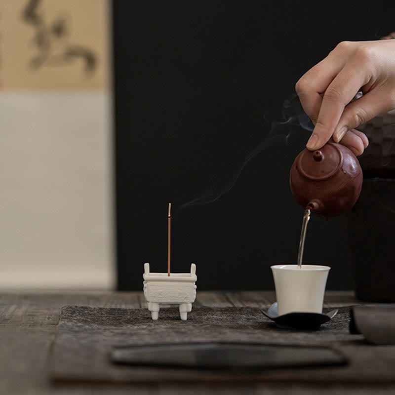 Buddha Stones Prosperous Dragon Double Lion Ears Pattern Healing Ceramic Incense Burner Decoration - image 12