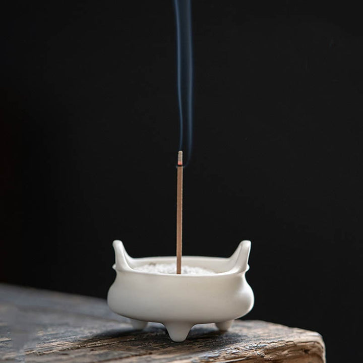 Buddha Stones Prosperous Dragon Double Lion Ears Pattern Healing Ceramic Incense Burner Decoration - image 19