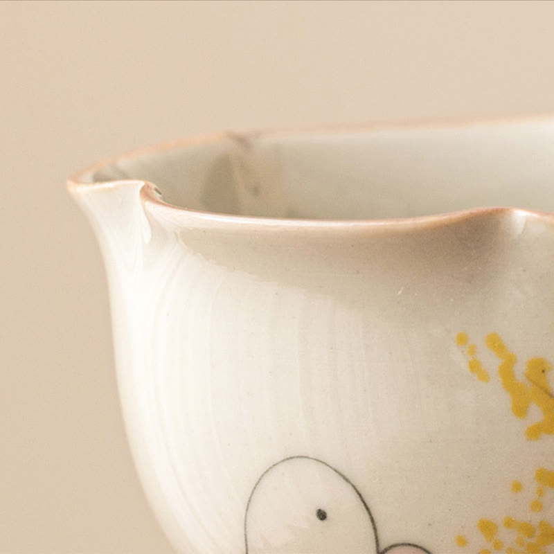 Buddha Stones Hand Painted Small Osmanthus Rabbit Ceramic Teacup Kung Fu Tea Cup 40ml - image 5
