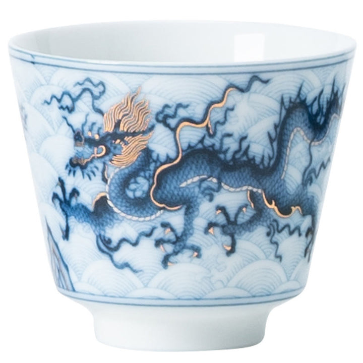 Buddha Stones Small Blue And White Dragon Pattern Ceramic Teacup Kung Fu Tea Cups 45ml - image 13
