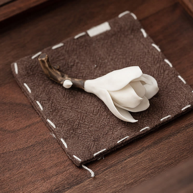 Buddha Stones Gardenia Flower Pattern Ceramic Healing Incense Burner Decoration - image 14