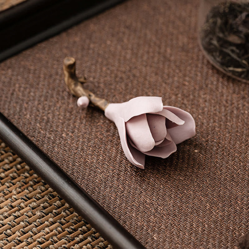 Buddha Stones Gardenia Flower Pattern Ceramic Healing Incense Burner Decoration - image 24