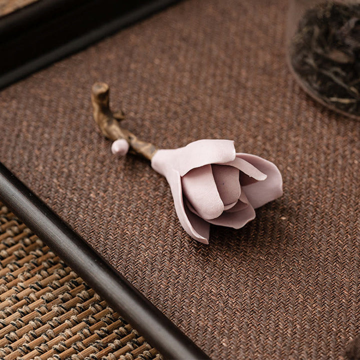 Buddha Stones Gardenia Flower Pattern Ceramic Healing Incense Burner Decoration - image 24