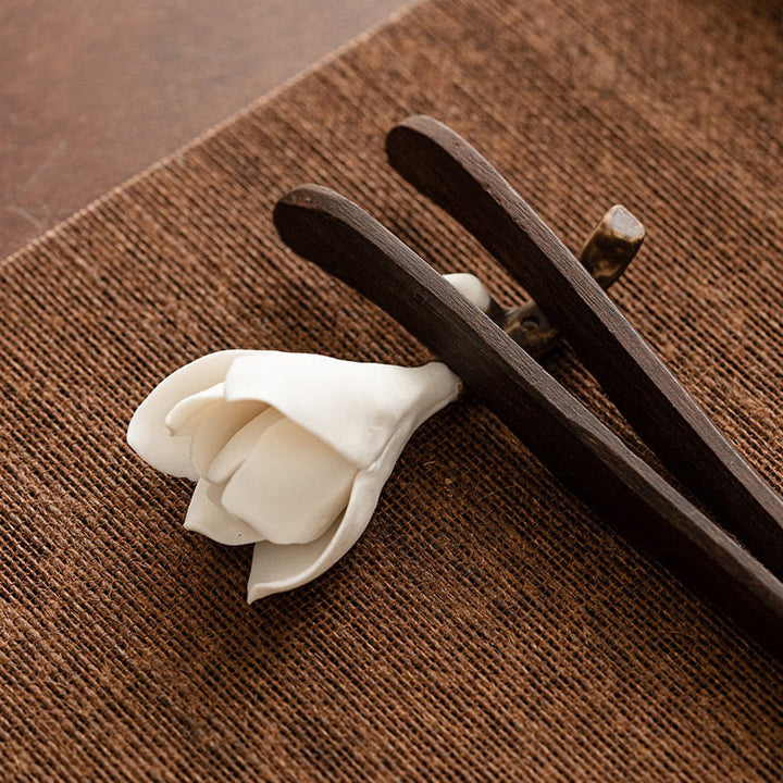 Buddha Stones Gardenia Flower Pattern Ceramic Healing Incense Burner Decoration - image 17