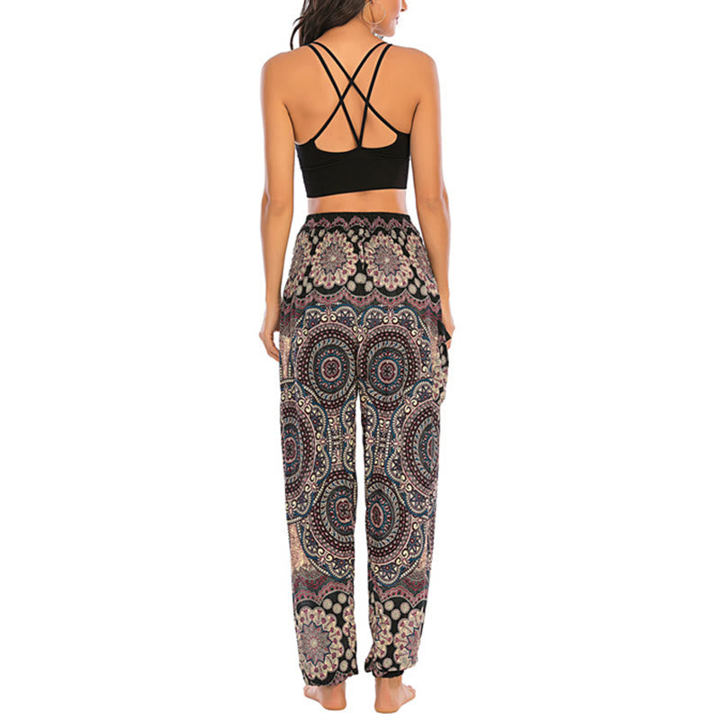 Buddha Stones Boho Loose Round Geometric Pattern Harem Trousers Women's Yoga Pants - image 7