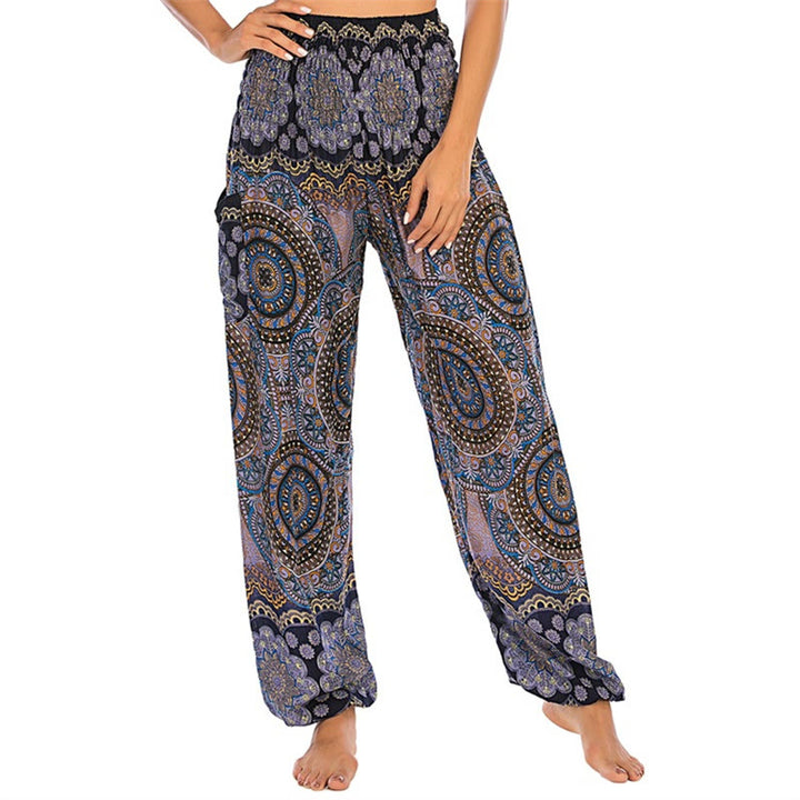Buddha Stones Boho Loose Round Geometric Pattern Harem Trousers Women's Yoga Pants - Dark Blue-US2-8/10，UK/AU6-12/14，EU34-40/42 (F) - image 45
