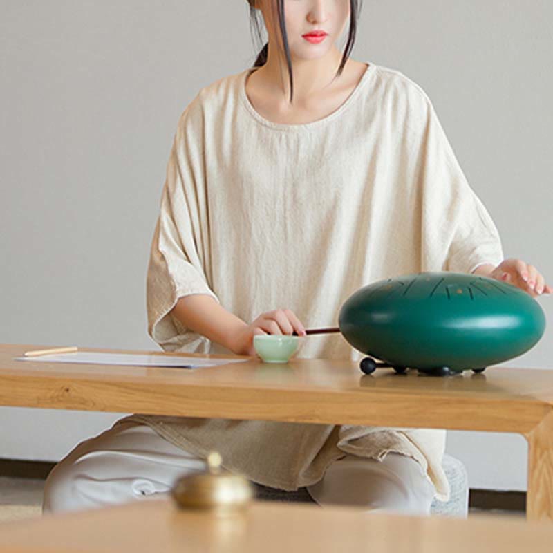 Buddha Stones Solid Color Three Quarter Sleeve Top Loose Tee T-Shirt - image 3