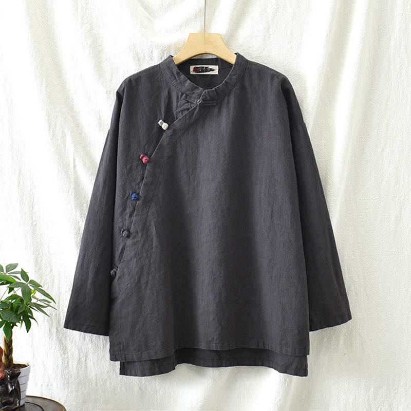 Buddha Stones Ramie Linen Blouse Women Shirt Top Chinese Hanfu Style Clothing - image 10